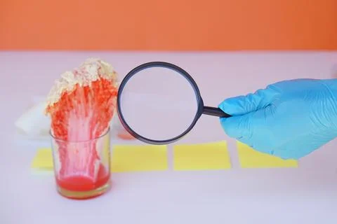 Concept, science lesson activity. Easy experiment for learning. Stock Photos
