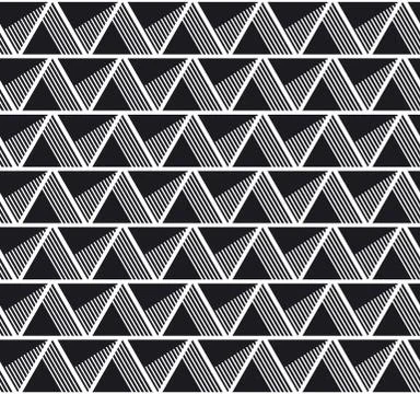 Concept seamless pattern with black and white geometry triangle. simple 3d il Stock Illustration