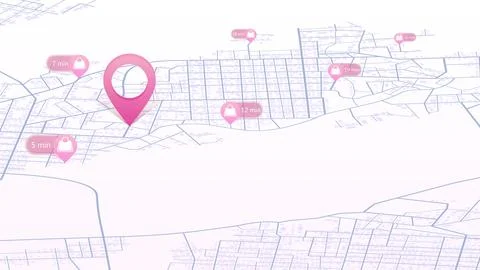Concept of search and selection of the nearest shop, market or boutique. Nearby Stock Illustration