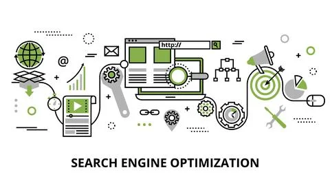 Concept of search engine optimization Stock Illustration