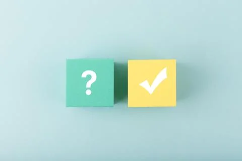 Concept of searching for solution or ideas, doubts, uncertainty and final good Stock Photos