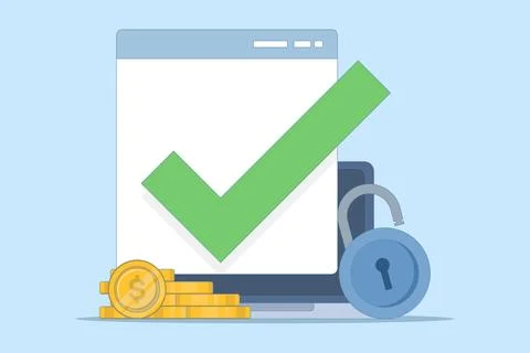 The concept of secure access to an online money wallet Illustrazione stock