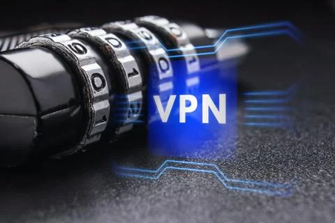 The concept of a secure connection using VPN technology 库存照片