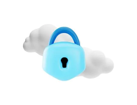 Concept for secure data storage with 3D cloud protection. Stock Illustration