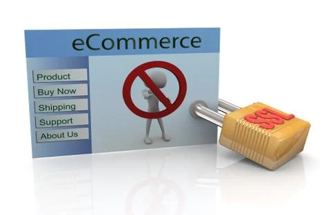 Concept of secure ecommerce Stock Illustration