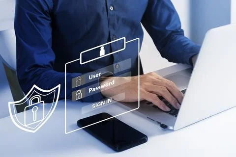 The concept of security in accessing the internal network of the company to.. 写真素材