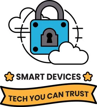 Concept of security and trust in technology Stock Illustration