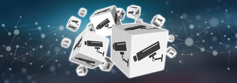 Concept of security camera Stock Illustration