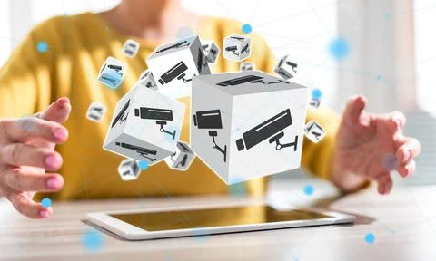 Concept of security camera Stock Photos