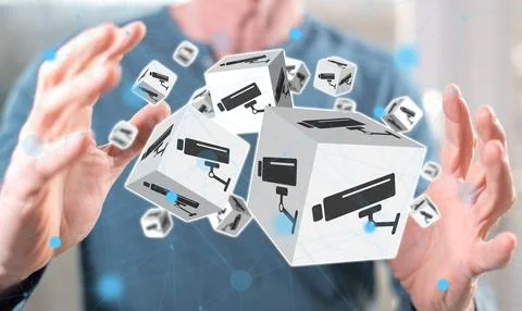 Concept of security camera Stock Photos