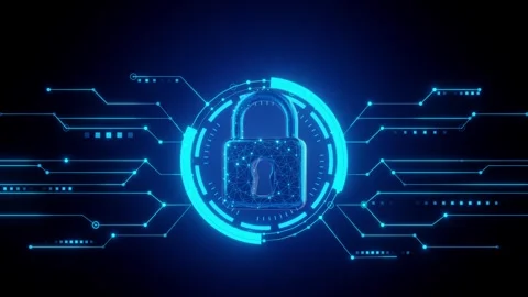 Concept security pad lock background Stock Footage 262141294
