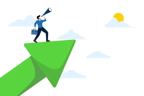 Concept of seeing the future of business Stock Illustration