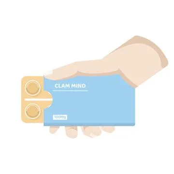 Concept of seeking calm with supplement labeled for mind relaxation Stock Illustration