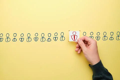 The concept of selecting the right candidate for the required job from among  Stock Photos