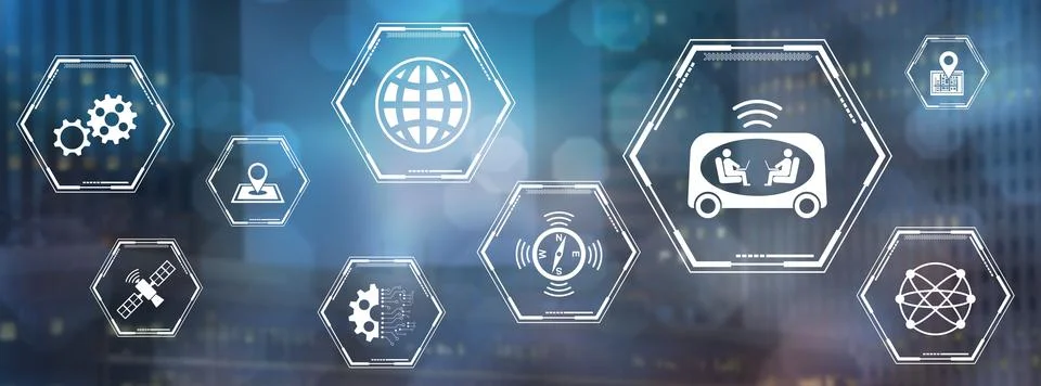 Concept of self-driving car Stock Illustration