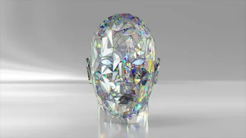 The concept of self-improvement. A piece of diamond transforms into a human face Vídeos de archivo 172505854