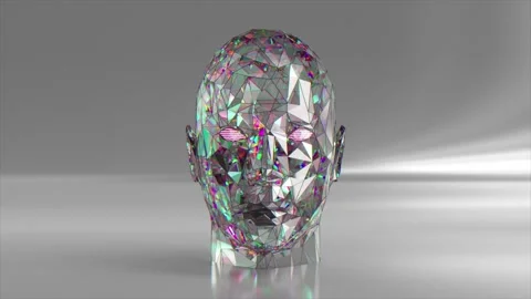 The concept of self-improvement. A piece of diamond transforms into a human face Vídeos de archivo 172505863