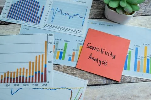 Concept of Sensitivity Analysis write on sticky notes isolated on Wooden Table Stock Photos