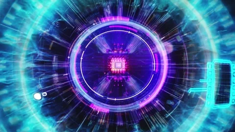 Concept of sensor implanted into human eye Video stock 294693652