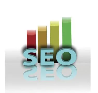 Concept of seo and bar graph Illustrazione stock