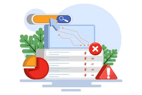 The concept of SEO errors Stock Illustration