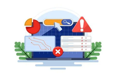 The concept of SEO errors Stock Illustration