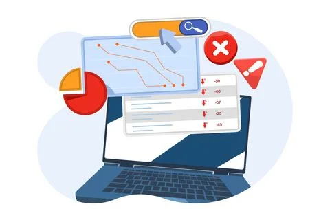 The concept of SEO errors Stock Illustration