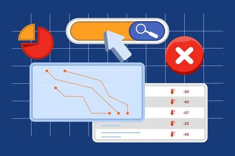 The concept of SEO errors Stock Illustration