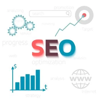 Concept SEO optimisation. Website promote. Stock Illustration
