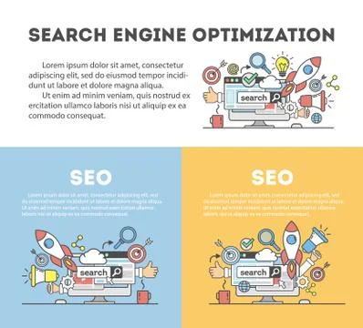 Concept seo optimization in search engine Stock Illustration
