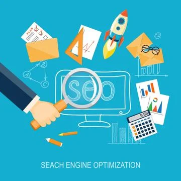 Concept of seo technology Stock Illustration