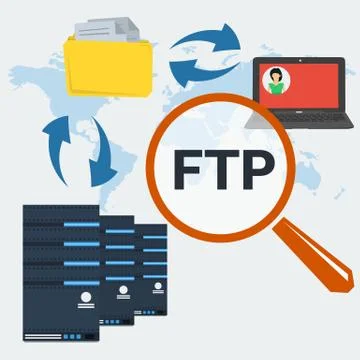 Concept server FTP connection Stock Illustration