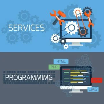 Concept for services and programming Stock Illustration