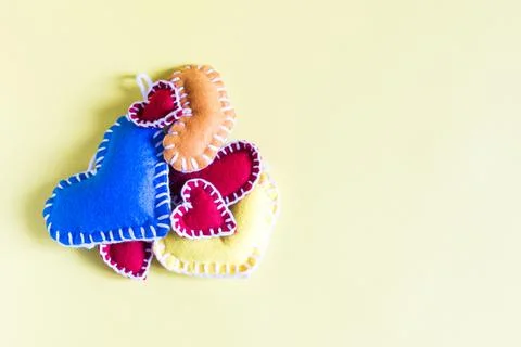 The concept is a set of colored hearts. Stock Photos
