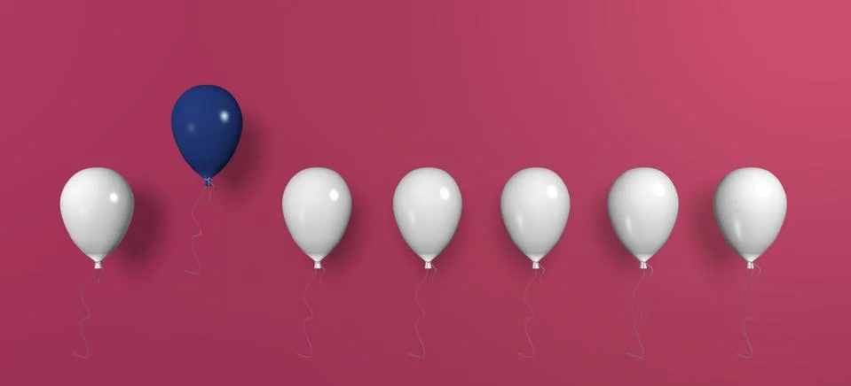 Concept: set off from the crowd with pink background, Stock Illustration