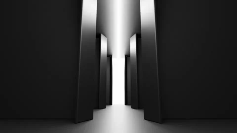 The concept of several doors leading into the distance to freedom. Video stock 286979869