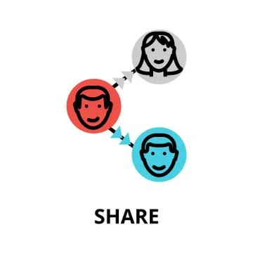 Concept of share data, vector illustration Stock Illustration