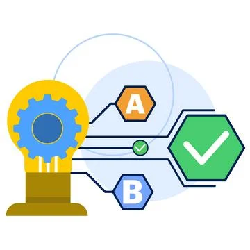 Concept of sharing ideas, generating ideas, problem solving, networking, Illustrazione stock