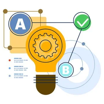 Concept of sharing ideas, generating ideas, problem solving, networking. Illustrazione stock