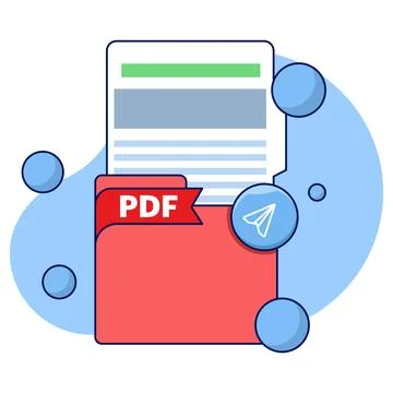 Concept of sharing or sending in PDF document file format 스톡 일러스트