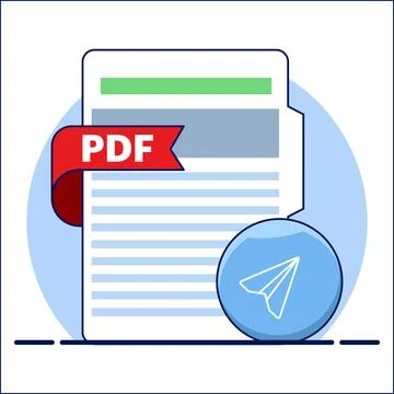 Concept of sharing or sending in PDF document file format. Stock Illustration