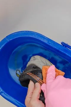 Concept of shoe hygiene Stock Photos