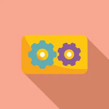 Concept showing two gears interlocked and rotating, representing a partnership Stock Illustration