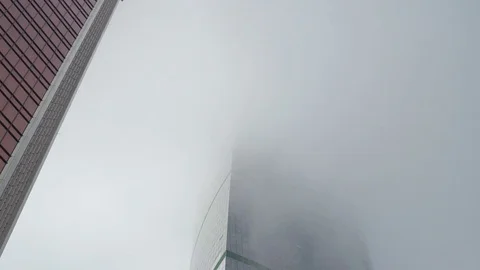 Concept skyscraper as ocean ship, modern life and nature. City life and current Video stock 74515363