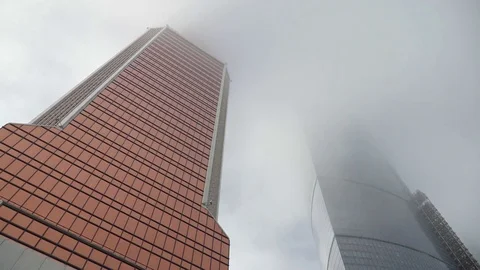 Concept skyscraper as ocean ship, modern life and nature. City life and current Stock Footage 76970230