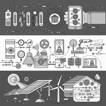 Concept of Smart Home and Control Device Stock Illustration