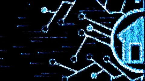 The concept of smart home. House of computer code Stock-Illustration