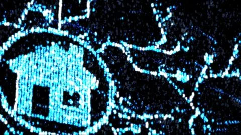 The concept of smart home. House of computer code Stockillustratie