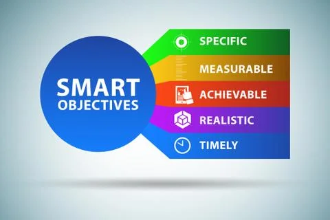 Concept of SMART objectives in performance management 스톡 일러스트