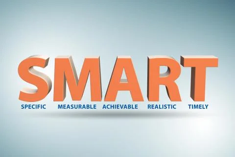 Concept of SMART objectives in performance management Illustrazione stock